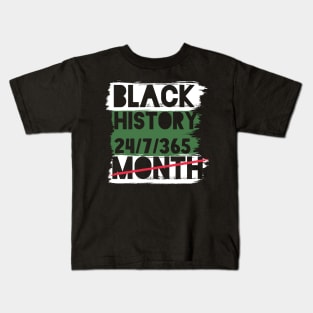 Black History Month 24/7/365 Black men African American Kids T-Shirt